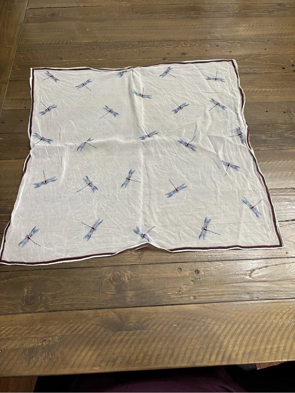 Vintage Dragonfly Print Bag Scarf